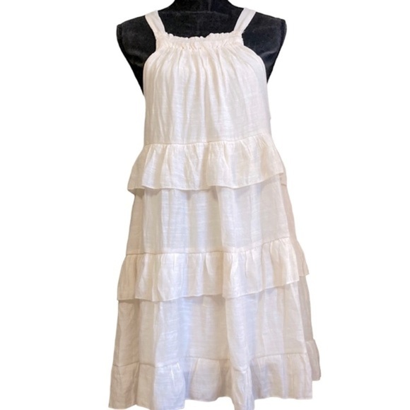Listicle Textured Halter Neck Tiered Ruffle Dress with Pockets Size Small - Picture 2 of 6